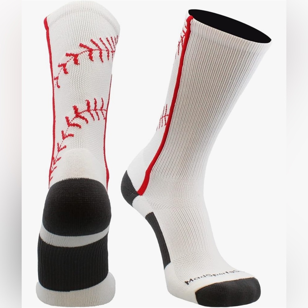 Crew Baseball/Softball Socks with Stitches by  MadSportsStuff - Size Large